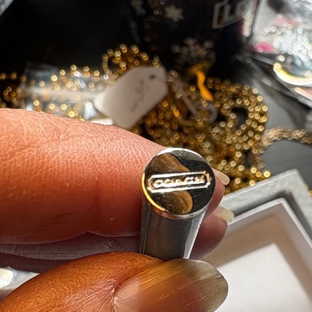 Coach Teal Heart Locket Keychain and Coach Mini Pen - Picture 3 of 4